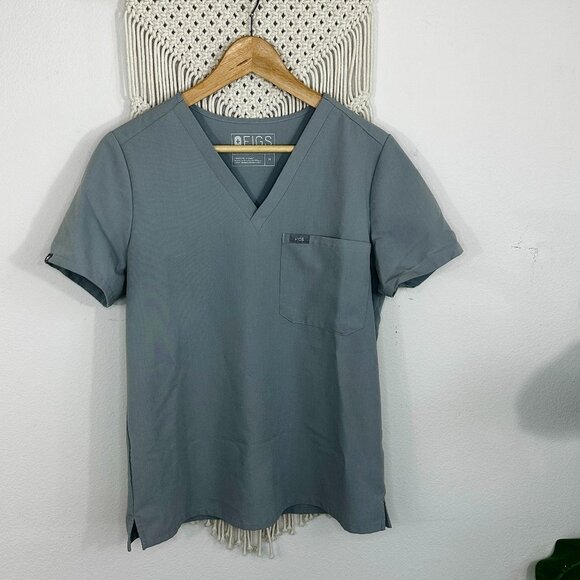 FIGS THREADS FOR THREADS CATARINA GREY SCRUB TOP - Picture 1 of 5